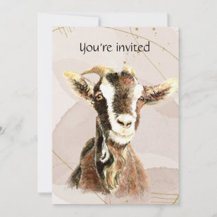 Invitación Personalizado de cumpleaños fiesta de cabra animal