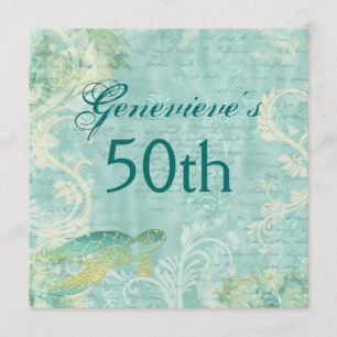 Invitación PERSONALIZADO de cumpleaños tropical de playa