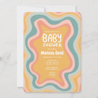 PERSONALIZADO de curvas de Baby Shower Groovy Past