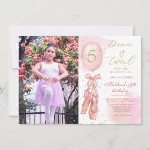 Invitación Personalizado de danza y tumulto chica rosado foto