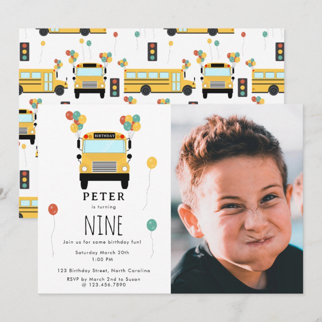 Invitación Personalizado de  de Fiesta de cumpleaños de niños (Anverso / Reverso)