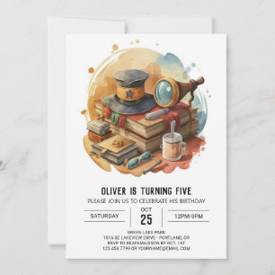 Invitación Personalizado de detectives Cumpleaños Imprimible