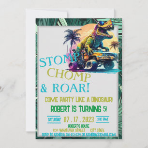 Invitación Personalizado de Dinosaurios Niños Cumpleaños