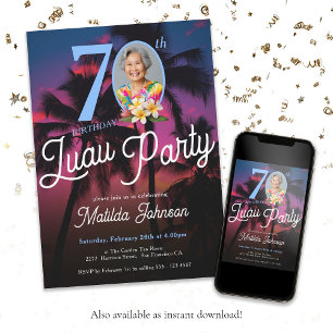 Invitación Personalizado de diversión moderna foto Fiesta Lua