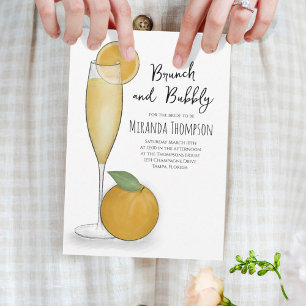 Invitación Personalizado de ducha de novia Brunch and Bubbly