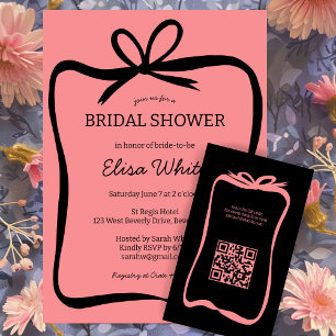 Invitación Personalizado de ducha de novia elegante con marco