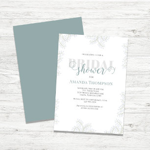 Invitación Personalizado de ducha de novia floral con escritu