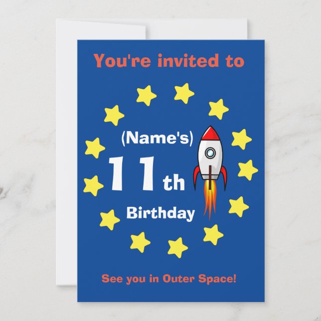 Invitación - Personalizado de envío de cohetes Cum (Anverso)