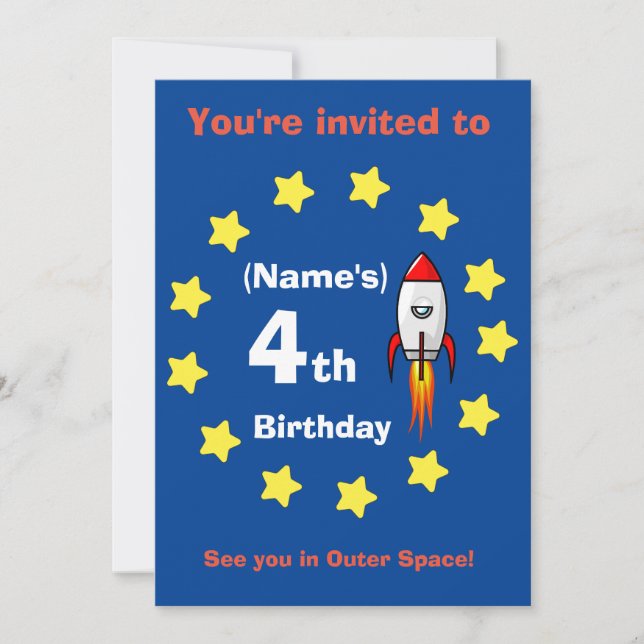 Invitación - Personalizado de envío de cohetes Cum (Anverso)