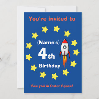 Invitación - Personalizado de envío de cohetes Cum