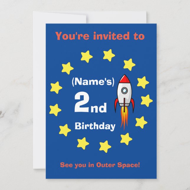 Invitación - Personalizado de envío de cohetes Cum (Anverso)