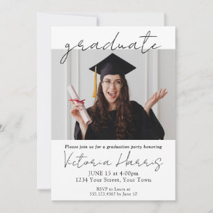 Invitación Personalizado de escritura simple foto diversión G