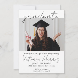 Invitación Personalizado de escritura simple foto diversión G