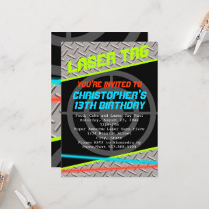 Invitación Personalizado de etiquetas láser Boys fiesta de cu