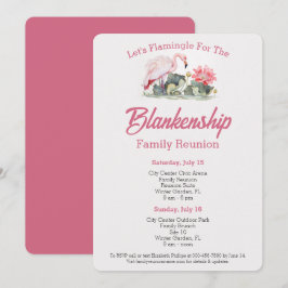 Invitación Personalizado de evento de dos días de Flamingo Re