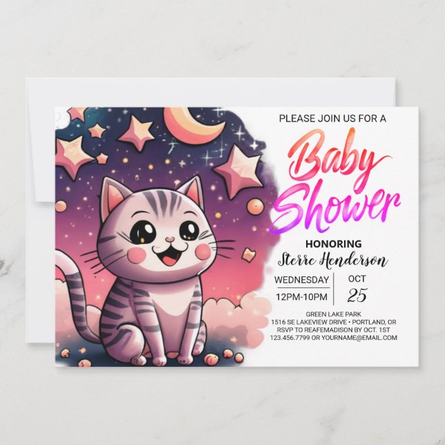 Invitación Personalizado de felación de corte Baby Shower (Anverso)