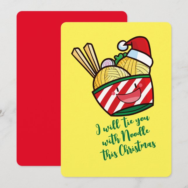 Invitación personalizado de fideos de navidades de personaliz (Anverso / Reverso)