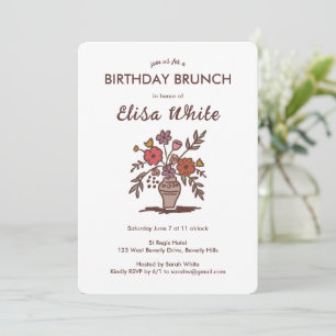 Invitación Personalizado de fiesta de cumpleaños de Floral Va