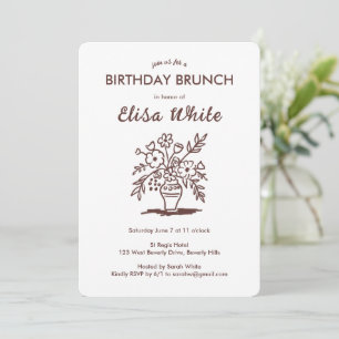 Invitación Personalizado de fiesta de cumpleaños de Floral Va