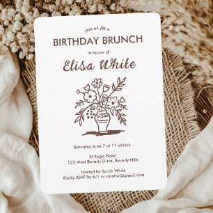 Invitación Personalizado de fiesta de cumpleaños de Floral Va