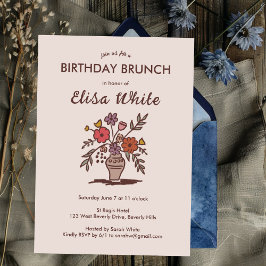 Invitación Personalizado de fiesta de cumpleaños de Floral Va