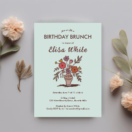 Invitación Personalizado de fiesta de cumpleaños de Floral Va