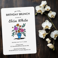 Personalizado de fiesta de cumpleaños de Floral Va