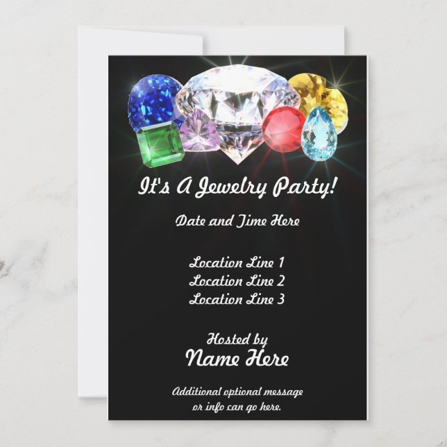Invitación Personalizado de Fiesta de joyas invita (Anverso)