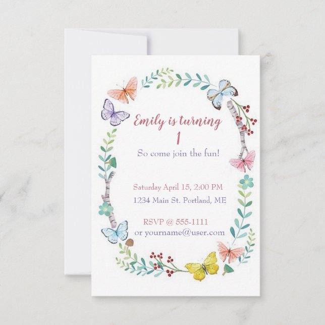 Invitación Personalizado de fiesta de natalidad floral de mar (Anverso)