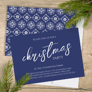 Invitación Personalizado de Fiesta navideño Navy Blue Merry