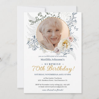 Invitación Personalizado de flores amarillas foto sorpresa 70