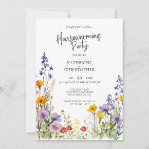 Invitación Personalizado de flores silvestres coloridas Fiest