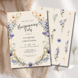 Invitación Personalizado de flores silvestres de color azul t