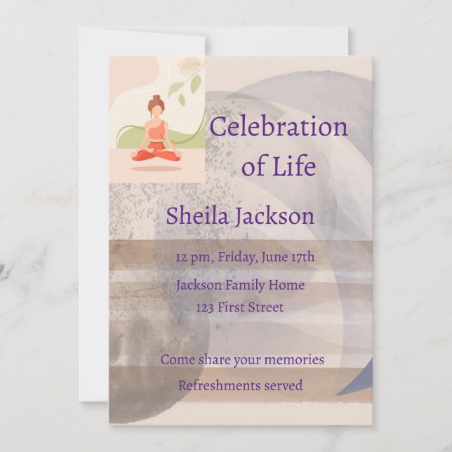 Invitación Personalizado de fotografía conmemorativa Yoga Fit (Anverso)