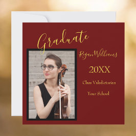 Invitación Personalizado de fotografía de Valedictorian Color