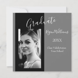 Invitación Personalizado de fotografía de Valedictorian Gradu