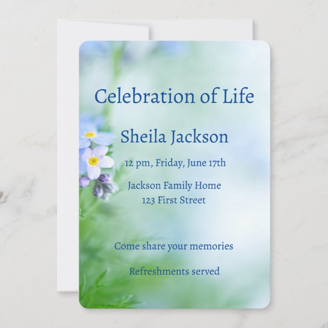 Invitación Personalizado de fotos conmemorativas de flores no (Anverso)