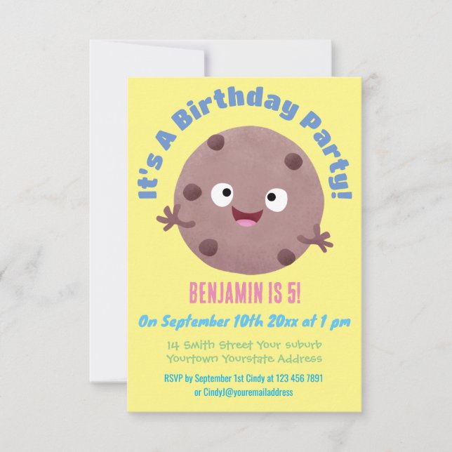 Invitación Personalizado de galleta de chocolate inteligente (Anverso)