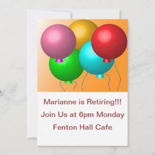 Invitación Personalizado de globos de cinco cumpleaños