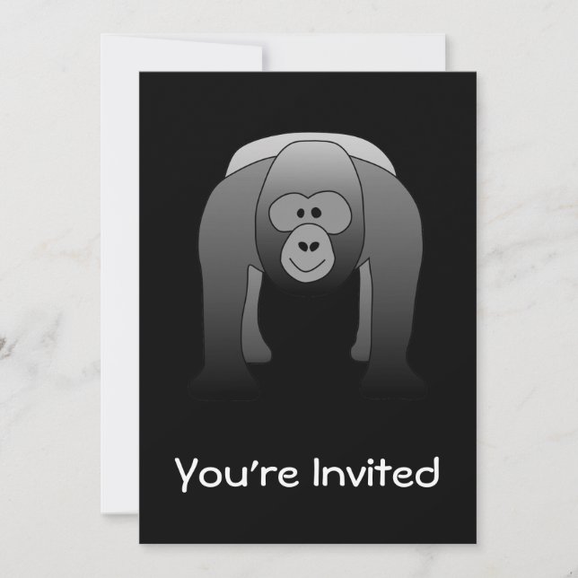 Invitación Personalizado de Gorila Silverback (Anverso)