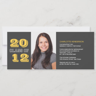 Invitación Personalizado de graduación, clase gris de invitac