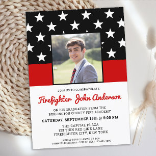 Invitación Personalizado de graduación de bomberos foto delga