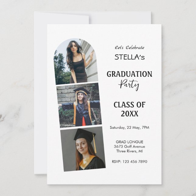 Invitación personalizado de Graduación de Foto (Anverso)