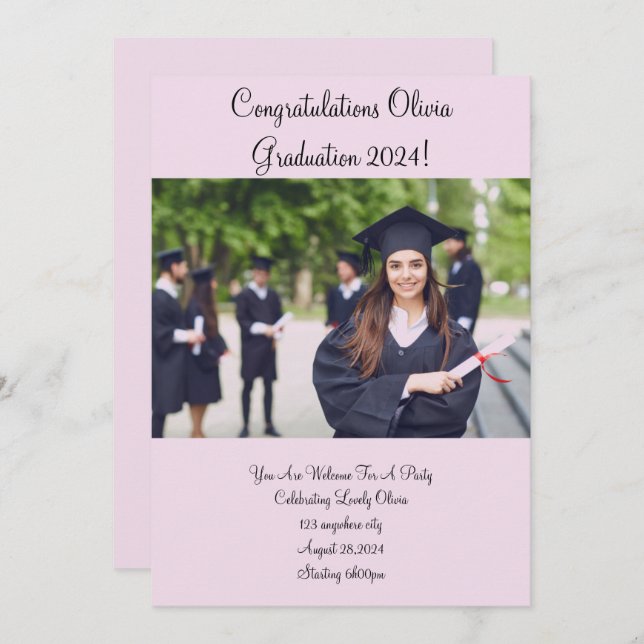 INVITACIÓN PERSONALIZADO DE GRADUACIÓN DE FOTOS PARTIDO INVIT (Anverso / Reverso)