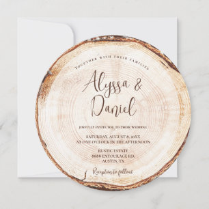 Invitación Personalizado de grano de corte de madera Invitaci
