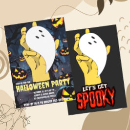 Invitación Personalizado de Halloween de dos caras fantasmagó