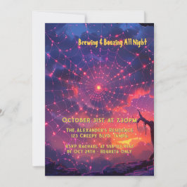 Invitación Personalizado de Halloween de Spider cósmico