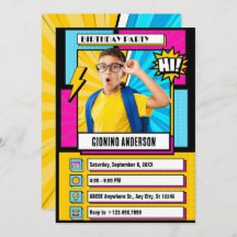 Personalizado de historietas moderno cumpleaños