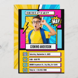 Invitación Personalizado de historietas moderno cumpleaños