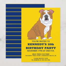 Invitación Personalizado de Ilustracion de Bulldog inglés Fie